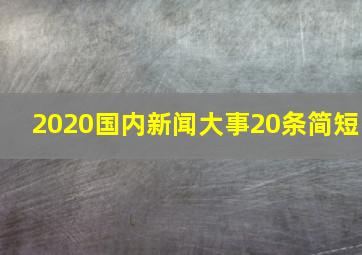 2020国内新闻大事20条简短