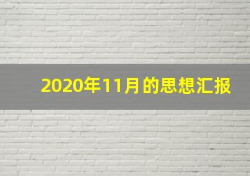 2020年11月的思想汇报