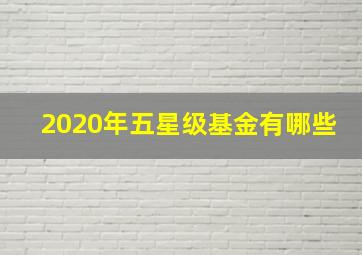 2020年五星级基金有哪些