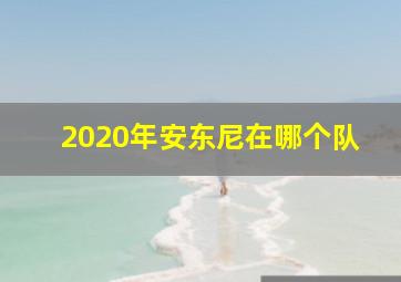 2020年安东尼在哪个队