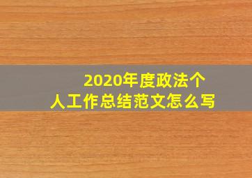 2020年度政法个人工作总结范文怎么写