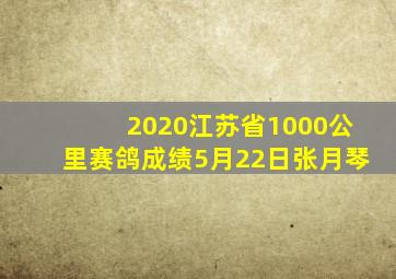 2020江苏省1000公里赛鸽成绩5月22日张月琴