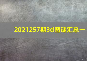 2021257期3d图谜汇总一