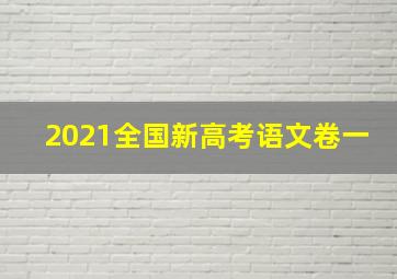 2021全国新高考语文卷一