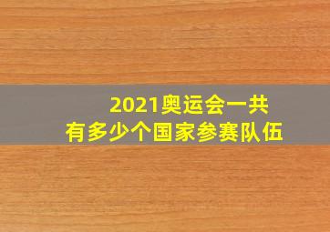 2021奥运会一共有多少个国家参赛队伍