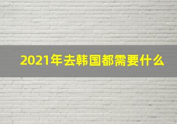 2021年去韩国都需要什么