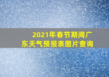 2021年春节期间广东天气预报表图片查询