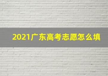 2021广东高考志愿怎么填