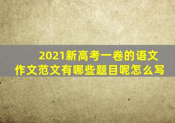 2021新高考一卷的语文作文范文有哪些题目呢怎么写