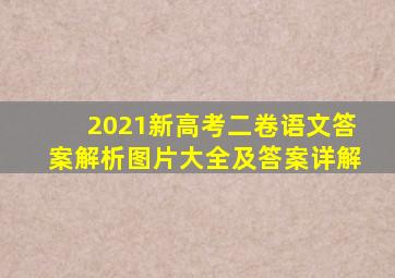 2021新高考二卷语文答案解析图片大全及答案详解