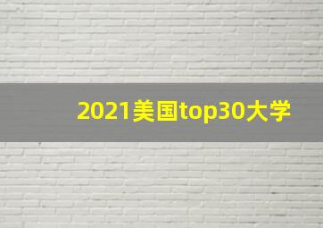 2021美国top30大学