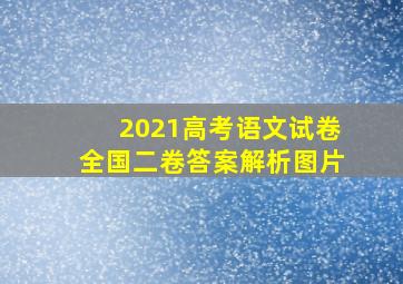 2021高考语文试卷全国二卷答案解析图片