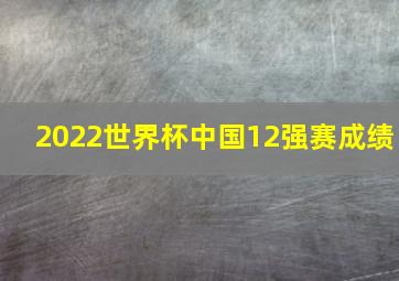 2022世界杯中国12强赛成绩