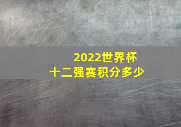 2022世界杯十二强赛积分多少