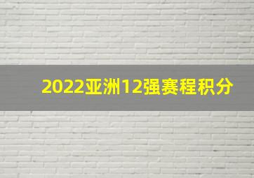 2022亚洲12强赛程积分