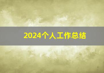 2024个人工作总结