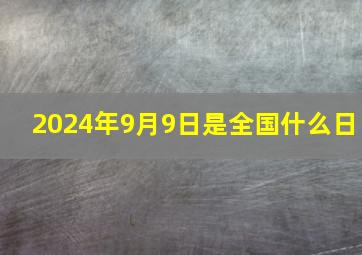 2024年9月9日是全国什么日