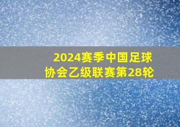 2024赛季中国足球协会乙级联赛第28轮