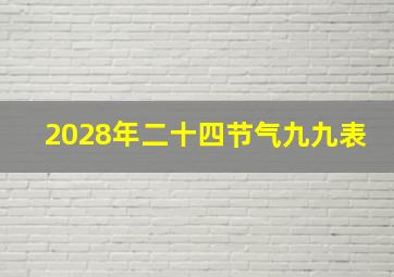 2028年二十四节气九九表