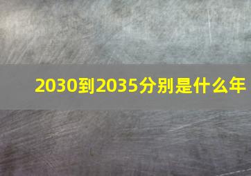 2030到2035分别是什么年