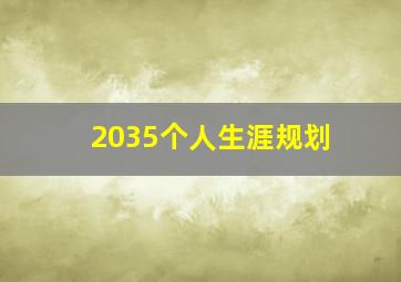 2035个人生涯规划