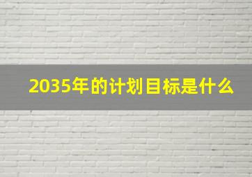 2035年的计划目标是什么