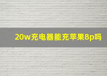 20w充电器能充苹果8p吗