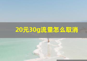 20元30g流量怎么取消