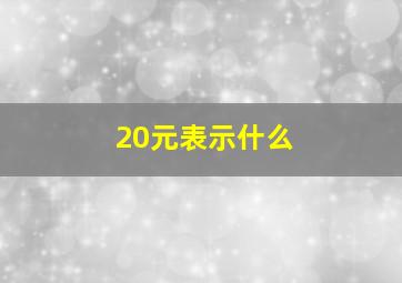 20元表示什么