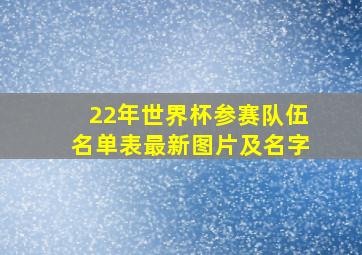 22年世界杯参赛队伍名单表最新图片及名字