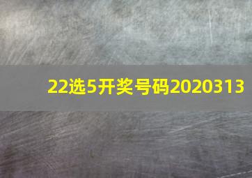 22选5开奖号码2020313