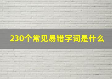 230个常见易错字词是什么