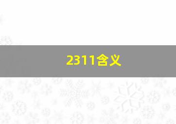 2311含义