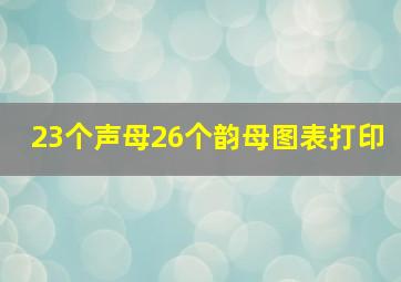 23个声母26个韵母图表打印