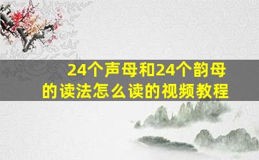 24个声母和24个韵母的读法怎么读的视频教程