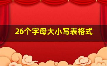 26个字母大小写表格式