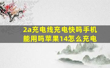 2a充电线充电快吗手机能用吗苹果14怎么充电