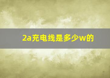 2a充电线是多少w的