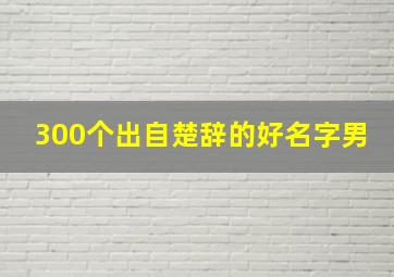 300个出自楚辞的好名字男