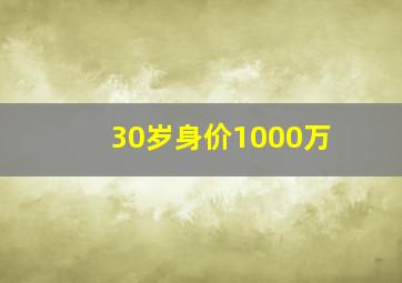 30岁身价1000万