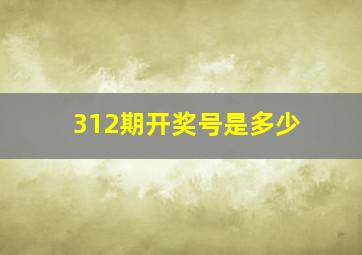 312期开奖号是多少