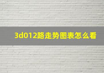 3d012路走势图表怎么看