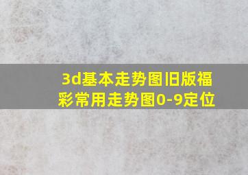 3d基本走势图旧版福彩常用走势图0-9定位