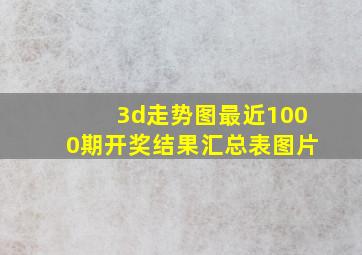 3d走势图最近1000期开奖结果汇总表图片