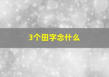 3个田字念什么