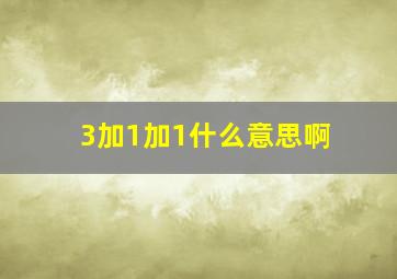 3加1加1什么意思啊