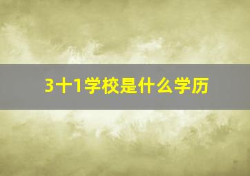 3十1学校是什么学历