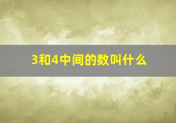 3和4中间的数叫什么