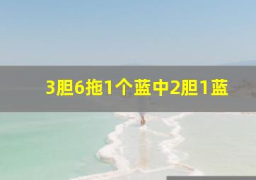 3胆6拖1个蓝中2胆1蓝