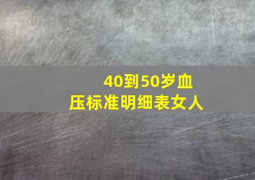 40到50岁血压标准明细表女人